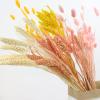 10Pcs Real Dry Flower Bouquet Natural Dried Flower Black Pampas Grass Wheat Grain Home Wedding Table Decoration Dry Plants Purple 10Pcs view 2