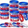 Capoda 36 Pieces Baseball Motivational Silicone Wristband, Baseball Party Decorations for Themed Party Bracelets Jewelry Sports Gifts Supplies over 6 Years view 1