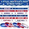 Capoda 36 Pieces Baseball Motivational Silicone Wristband, Baseball Party Decorations for Themed Party Bracelets Jewelry Sports Gifts Supplies over 6 Years view 2