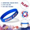 Capoda 36 Pieces Baseball Motivational Silicone Wristband, Baseball Party Decorations for Themed Party Bracelets Jewelry Sports Gifts Supplies over 6 Years view 3