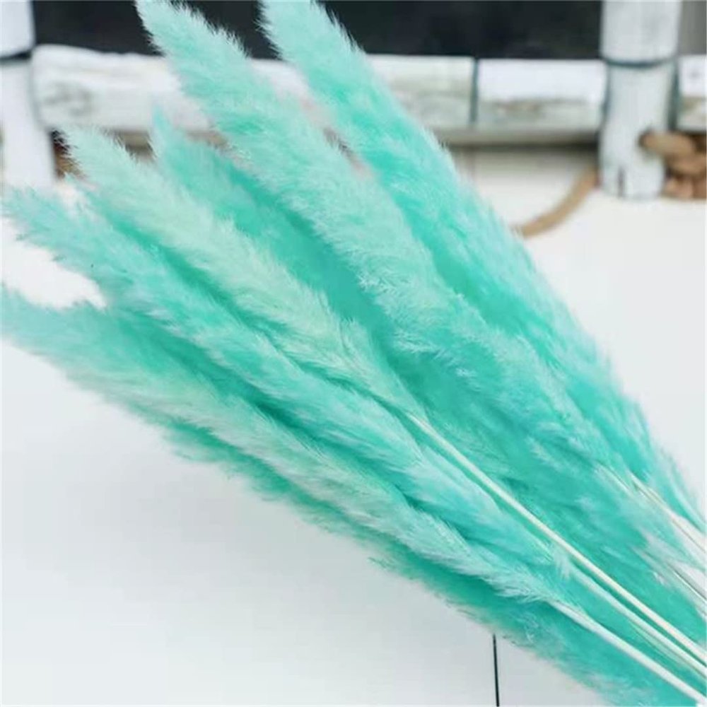 15Pcs Dried Small Pampas Grass Flowers Artificial Plants for Decoration Real Plants Home Decor Wedding Decoration Blue 15Pcs