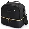 TOURIT Lunch Bag Women Double Deck Lunch Box Insulated Lunch Cooler for Women Men Work, Black view 1