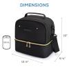 TOURIT Lunch Bag Women Double Deck Lunch Box Insulated Lunch Cooler for Women Men Work, Black view 3