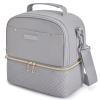 TOURIT Lunch Bag Women Double Deck Lunch Box Insulated Lunch Cooler for Women Men Work, Gray view 1
