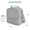TOURIT Lunch Bag Women Double Deck Lunch Box Insulated Lunch Cooler for Women Men Work, Gray view 3