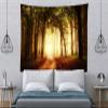 BELECO Foggy Fall Forest Tapestry Wall Hanging 70x47 Inch Autumn Scenery Misty Woodland Path Fallen Leaves Nature Tapestry Halloween Party Decor Autumn Tapestry for Living Room Bedroom Dorm view 3