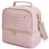 TOURIT Lunch Bag Women Double Deck Lunch Box Insulated Lunch Cooler for Women Men Work, Pink view 1