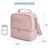 TOURIT Lunch Bag Women Double Deck Lunch Box Insulated Lunch Cooler for Women Men Work, Pink view 3