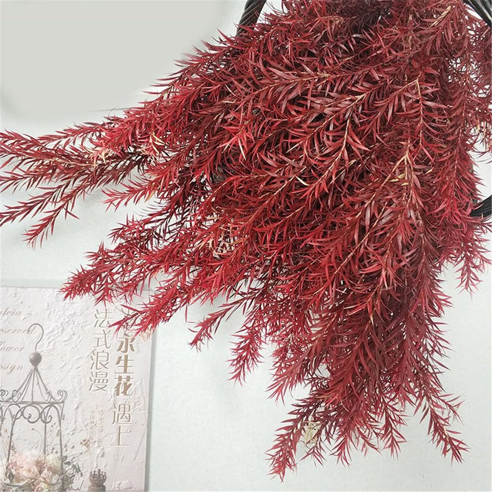 1 Bouquet Real Dried Natural Preserved Flowers Bouquet,Decorative Eternal Grass for Home Decoration red one bouqurt no vase