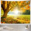 BELECO Autumn Scenery Tapestry Wall Hanging 70x47 Inch Fall Landscape Tapestry Countryside Woods Old Trees Grassland Maple Leaves Thanksgiving Party Decor Autumn Tapestries for Bedroom Living Room view 4