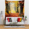 BELECO Autumn Forest Wall Hanging - 106x70 Inch Fall Forest Nature Tapestry with Yellow Trees and Red Leaves - Perfect for Bedroom or Living Room Thanksgiving Party Decorations view 2