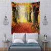 BELECO Autumn Forest Wall Hanging - 106x70 Inch Fall Forest Nature Tapestry with Yellow Trees and Red Leaves - Perfect for Bedroom or Living Room Thanksgiving Party Decorations view 3