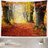 BELECO Autumn Forest Wall Hanging - 106x70 Inch Fall Forest Nature Tapestry with Yellow Trees and Red Leaves - Perfect for Bedroom or Living Room Thanksgiving Party Decorations view 4