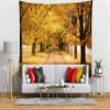 BELECO Autumn Park Wall Hanging - Fall Landscape Tapestry, 106x70 Inch, Woods Path, Yellow Trees, Leaves Nature Tapestry for Bedroom, Living Room, Dorm view 2