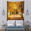 BELECO Autumn Park Wall Hanging - Fall Landscape Tapestry, 106x70 Inch, Woods Path, Yellow Trees, Leaves Nature Tapestry for Bedroom, Living Room, Dorm view 3