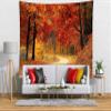 BELECO Autumn Forest Tapestry Wall Hanging Fall Tapestry 106x70 Inch Red Trees Maple leaves Mountain Road Nature Tapestry Thanksgiving Party Decor Autumn Tapestries for Bedroom Living Room Home view 2