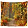 BELECO Autumn Scenery Wall Hanging 106x70 Inch Fall Forest Woodland Tapestry With Fallen Leaves, Sunshine, Mountain Road Nature Home Decor for Bedroom Living Room Dorm view 1