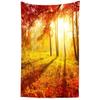 BELECO Autumn Park Tapestry Wall Hanging 70x106 Inch Fall Woods Sunset Scenery Old Trees Red Maple Leaves Nature Tapestry Thanksgiving Party Decor Fall Tapestry for Bedroom Living Room Dorm view 1
