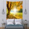 BELECO Autumn Scenery Tapestry Wall Hanging 80x60 Inch Fall Landscape Tapestry Countryside Woods Old Trees Grassland Maple Leaves Thanksgiving Party Decor Autumn Tapestries for Bedroom Living Room view 3
