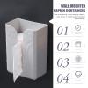 Cabilock 1set Creative Wall-mounted Tissue Box Holder No-trace Design Stylish and Practical Napkin Storage for Home Bathroom Living Room view 2