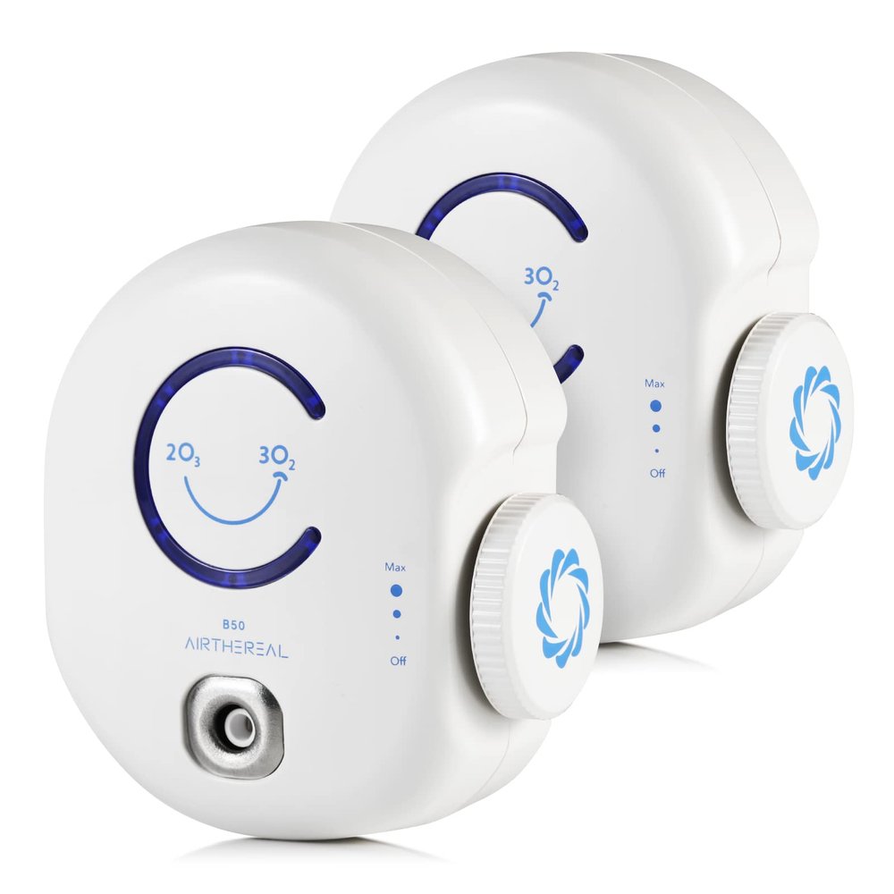 Airthereal B50 Mini Ozone Generator, Plug-In Design, 320 Sq Ft, 2-Pack
