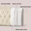 Bright Leather Bedside Cushion Large Bed Backrest Headboard Cushion Support Lumbar Cushion Bolster for Daybed Bed Bunk Bed with Removable Cover,White,63"/160cm view 2