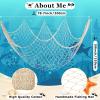 8 Pcs Fish Net Decorative Party Supplies 78.7 x 59 Inch Nautical Party Decorations Natural Cotton Fishnet Party Accessory for Hawaiian Pirate Fishing Undersea Theme Party Favor (Beige) view 2