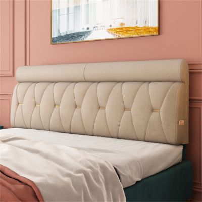 King Size Bed Rest Headboard Cushion Upholstered Reading Pillow Lumbar Pad with Removable Cover for Daybed Bed Bunk Bed for Watching TV, Reading, Relaxing,Brown,70.8"/180cm(Queen)