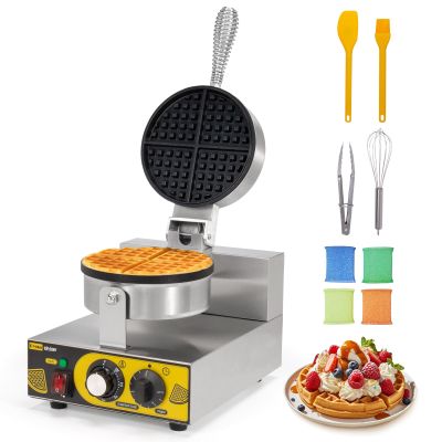 Dyna-Living Commercial Waffle Maker Restaurant, 1200W Professional Waffle Maker Commercial Waffle Iron Non-stick Classic Waffle Machine Electric Waffle Bowl Maker for Home, Hotel