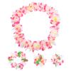Sewroro 1 Set Hawaiian Leis Hawaii Flower Leis Necklaces Bracelets Headbands Tropical Favors Lei Flower for Party Decorations view 1