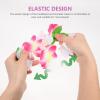 Sewroro 1 Set Hawaiian Leis Hawaii Flower Leis Necklaces Bracelets Headbands Tropical Favors Lei Flower for Party Decorations view 3
