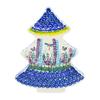 Polmedia Polish Pottery Tree Figurine UNIKAT - Long Lavender Pattern Handmade in Boleslawiec Poland by Ceramika Dalia + Certificate of Authenticity view 2