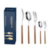 Silverware Set for 6, Modern 30-Piece Flatware Set Stainless Steel Cutlery Set with Wooden Handles, Kitchen Utensils for Home Hotel Restaurant Wedding Gift, Mirror Polished view 1