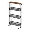 VASAGLE 4-Tier Slim Rolling Storage cart with Wheels, 5.1 Inches, Metal view 1