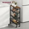 VASAGLE 4-Tier Slim Rolling Storage cart with Wheels, 5.1 Inches, Metal view 2