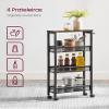 VASAGLE 4-Tier Slim Rolling Storage cart with Wheels, 5.1 Inches, Metal view 4