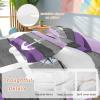 4 Piece Bedding Set California King, Purple Grey Ombre Wood Quilt Set with Pillow Sham & Sheet, Beach Nautical Anchor Ocean Coastal Breathable Microfiber Coverlet Bedding Set for All Season Use view 2