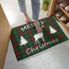 Bathroom Rug, Christmas Elk Reindeer Tree Silhouettes Red Green Plaid Tartan Bath Mat Non-Slip Water Absorbent Microfiber Soft Plush Shaggy Bath Rugs for Shower, Bedroom, Bathtubs 24" x 35" view 2