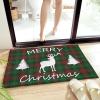 Bathroom Rug, Christmas Elk Reindeer Tree Silhouettes Red Green Plaid Tartan Bath Mat Non-Slip Water Absorbent Microfiber Soft Plush Shaggy Bath Rugs for Shower, Bedroom, Bathtubs 24" x 35" view 4
