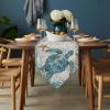 Summer Table Runners 14X48 Inches Long, Sea Turtle Ocean Animal Nautical Themed ,Cotton Linen Retro Tablecloths Holiday Party Table Decorations for Kitchen, Home, Dining, Indoor, Outdoor view 2