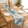 Summer Table Runners 14X48 Inches Long, Sea Turtle Ocean Animal Nautical Themed ,Cotton Linen Retro Tablecloths Holiday Party Table Decorations for Kitchen, Home, Dining, Indoor, Outdoor view 3