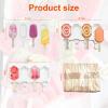 3 Pack Silicone Ice Cream Reusable Mold Set ,4 Cavities BPA Free Diamond Oval Ice Pop Maker Molds with 50 Wooden Sticks for DIY Ice Cream Popsicle or Cakesicle,For Kids & Adults (Popsicle Molds-C) view 2
