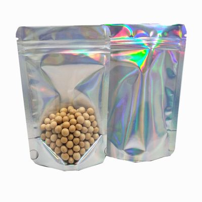 FERENLI 50 Pieces Resealable Zipper Lock Mylar Bags Clear Front Stand Up Aluminum Foil Sealable Bags for Food Long Term Storage Airtight Mylar Bags 6.3x9.4 inch