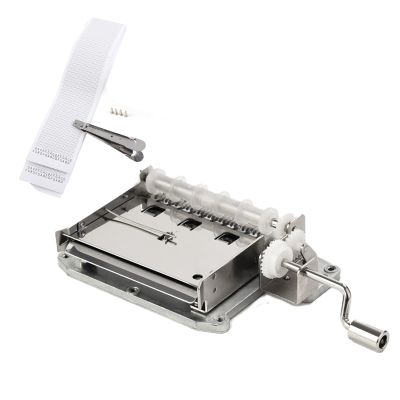 30 Note DIY Music Box Kit, Hand Crank Movement, Paper Strip Puncher, 3 Blank Tapes
