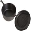 Lodge L10CF3 Cast Iron Covered Deep Skillet, Pre-Seasoned, 5-Quart & ASAHH41 Silicone Assist Handle Holder, Red view 3