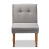 Baxton Studio Stewart Dining Chair Grey Velvet Upholstered and Walnut Brown Finished Wood Dining Chair view 2