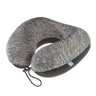 American ZZZ's Comfortable Neck Pillow, Memory Foam Travel Pillow for Uninterrupted Sleep, Ideal for Everyday Commute, Airplane, Bus, Car, and Gaming, Travel Essentials, Made in USA, Blue