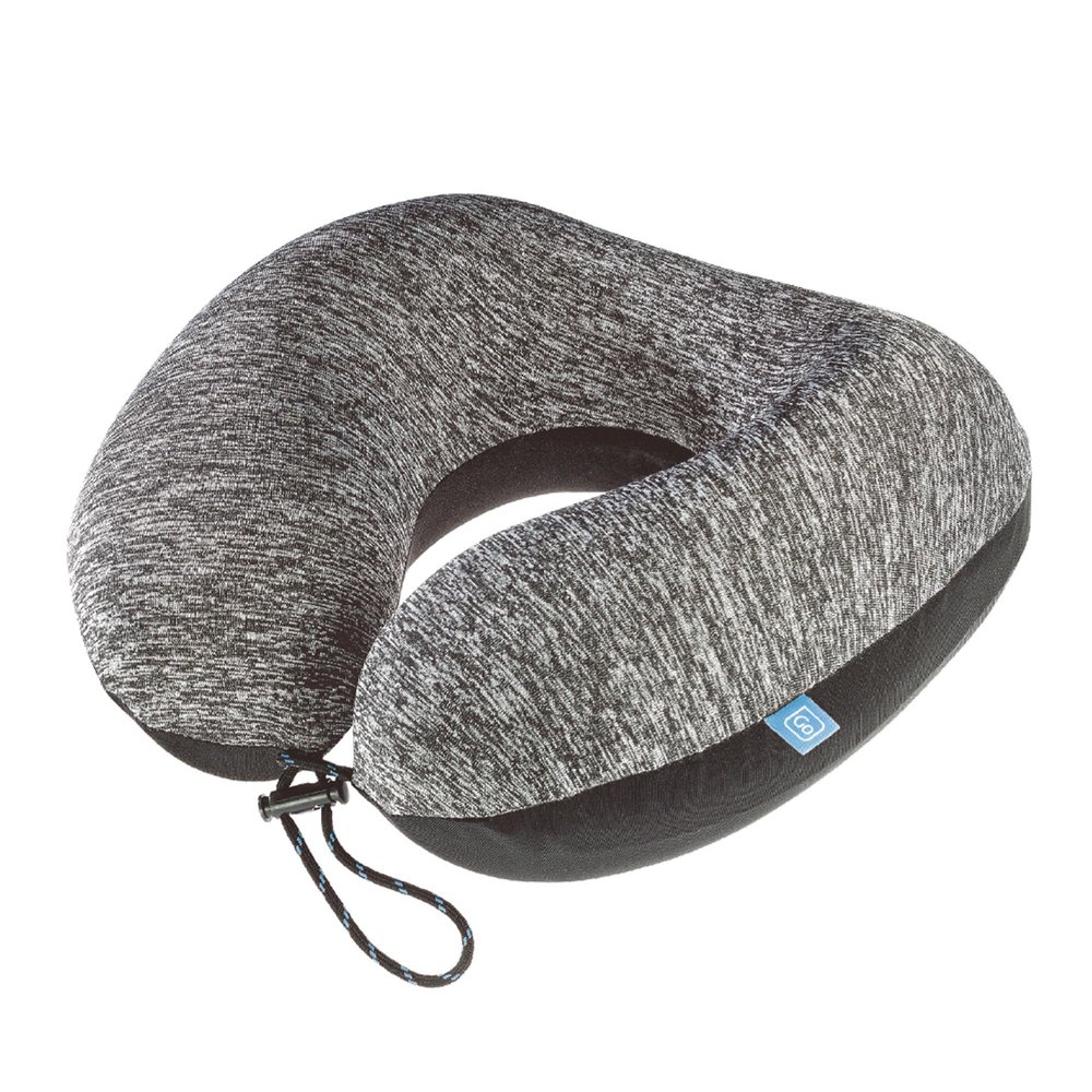 American ZZZ's Comfortable Neck Pillow, Memory Foam Travel Pillow for Uninterrupted Sleep, Ideal for Everyday Commute, Airplane, Bus, Car, and Gaming, Travel Essentials, Made in USA, Blue