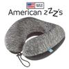American ZZZ's Comfortable Neck Pillow, Memory Foam Travel Pillow for Uninterrupted Sleep, Ideal for Everyday Commute, Airplane, Bus, Car, and Gaming, Travel Essentials, Made in USA, Blue view 2