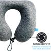 American ZZZ's Comfortable Neck Pillow, Memory Foam Travel Pillow for Uninterrupted Sleep, Ideal for Everyday Commute, Airplane, Bus, Car, and Gaming, Travel Essentials, Made in USA, Blue view 3